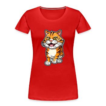 Cartoon Tiger - Frauen Premium Bio T-Shirt - Rot - Vorne - Mia (176cm)