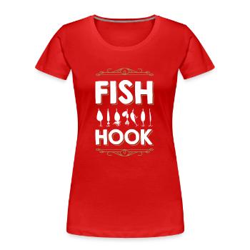 angeln fisch - Frauen Premium Bio T-Shirt - Rot - Vorne - Mia (176cm)