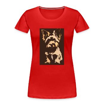 Yorkshire Krapouille - Women's Premium Organic T-Shirt - red - Front - Mia (176cm)