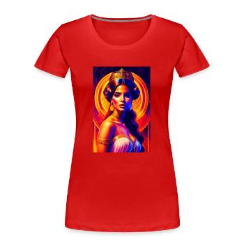 Anitta als Prinzessin im griechischen Jugendstil - Frauen Premium Bio T-Shirt - Rot - Vorne - Mia (176cm)