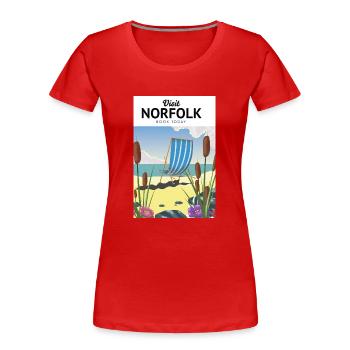 Affiche Norfolk Seaside Travel - T-shirt bio Premium Femme - rouge - Devant - Mia (176cm)