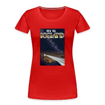 Fly To Iceland - Women's Premium Organic T-Shirt - red - Front - Mia (176cm)