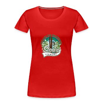 Logo de ski Stowe Vermont - T-shirt bio Premium Femme - rouge - Devant - Mia (176cm)