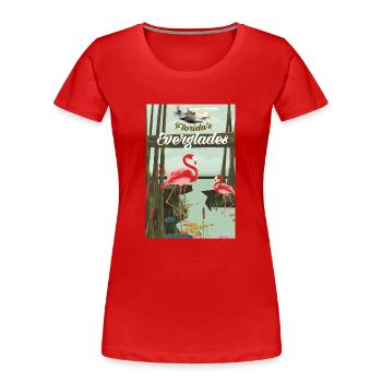 Florda's Everglades travel poster - Women's Premium Organic T-Shirt - red - Front - Mia (176cm)
