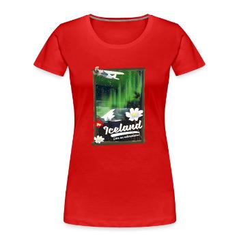 Iceland Live an Adventure - Women's Premium Organic T-Shirt - red - Front - Mia (176cm)
