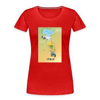 Italien Reisekarte - Frauen Premium Bio T-Shirt - Rot - Vorne - Mia (176cm)