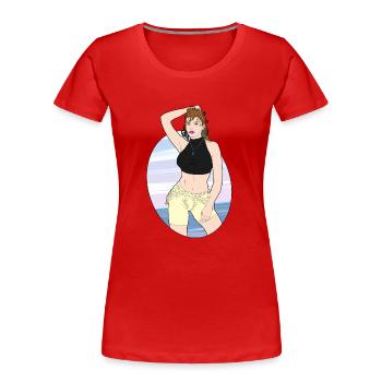 Sommertage - Frauen Premium Bio T-Shirt - Rot - Vorne - Mia (176cm)