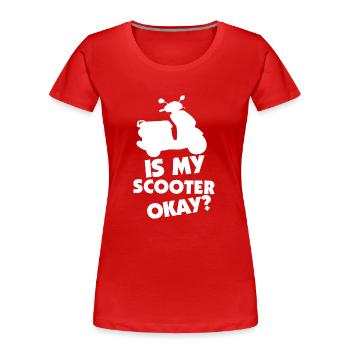 E-Scooter Roller Scooter - T-shirt bio Premium Femme - rouge - Devant - Mia (176cm)