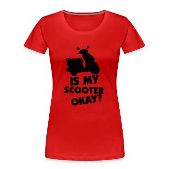 E-Scooter Roller Scooter - T-shirt bio Premium Femme - rouge - Devant - Mia (176cm)