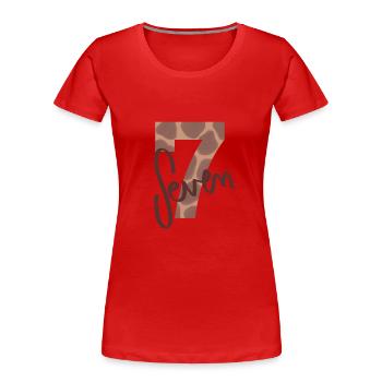 Zahl / Sieben / 7 / Geburtstag / Siebter/ Nummer - Frauen Premium Bio T-Shirt - Rot - Vorne - Mia (176cm)