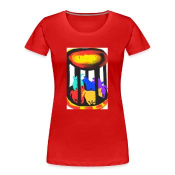 Ponypferde - Frauen Premium Bio T-Shirt - Rot - Vorne - Mia (176cm)