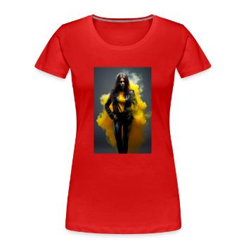 Beauté jaune 2 - T-shirt bio Premium Femme - rouge - Devant - Mia (176cm)