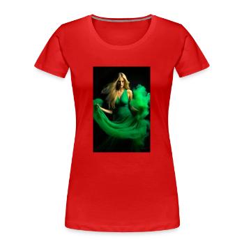 Beauté verte 3 - T-shirt bio Premium Femme - rouge - Devant - Mia (176cm)