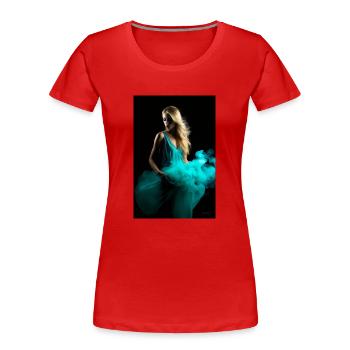 Cyan Beauté 4 - T-shirt bio Premium Femme - rouge - Devant - Mia (176cm)