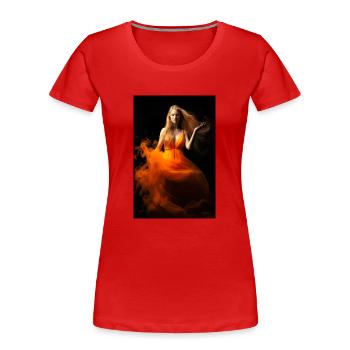 Orange Beauté 4 - T-shirt bio Premium Femme - rouge - Devant - Mia (176cm)