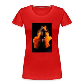 Orange Beauté 2 - T-shirt bio Premium Femme - rouge - Devant - Mia (176cm)