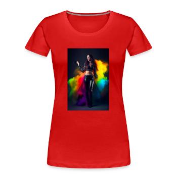 Beauté arc-en-ciel 1 - T-shirt bio Premium Femme - rouge - Devant - Mia (176cm)