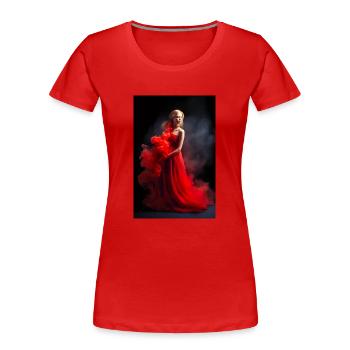 Beauté Rouge 4 - T-shirt bio Premium Femme - rouge - Devant - Mia (176cm)