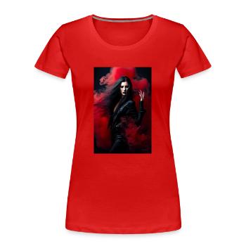 Beauté Rouge 1 - T-shirt bio Premium Femme - rouge - Devant - Mia (176cm)