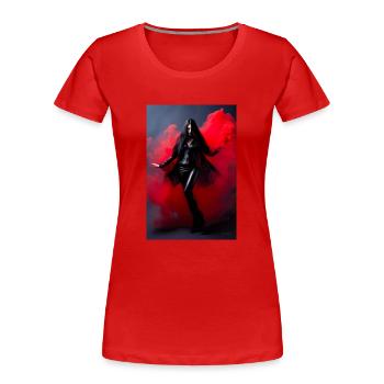 Beauté Rouge 2 - T-shirt bio Premium Femme - rouge - Devant - Mia (176cm)