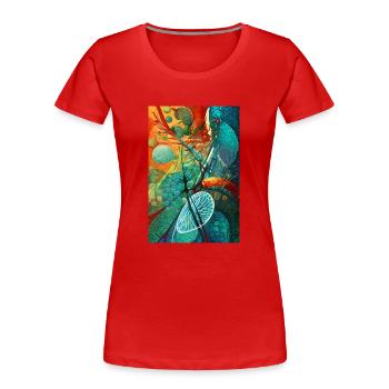 BioTech Fusion: Future Bound - Frauen Premium Bio T-Shirt - Rot - Vorne - Mia (176cm)