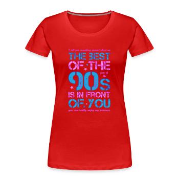 90er 90s Neunziger Jahre best of 90s - Frauen Premium Bio T-Shirt - Rot - Vorne - Mia (176cm)