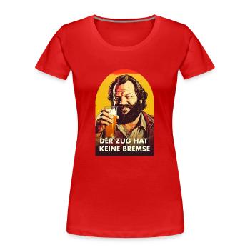 Der Zug hat keine Bremse - Pop Art Style - Frauen Premium Bio T-Shirt - Rot - Vorne - Mia (176cm)