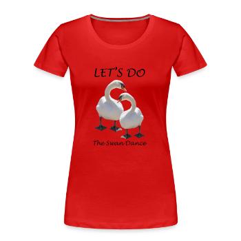 Cygne - T-shirt bio Premium Femme - rouge - Devant - Mia (176cm)