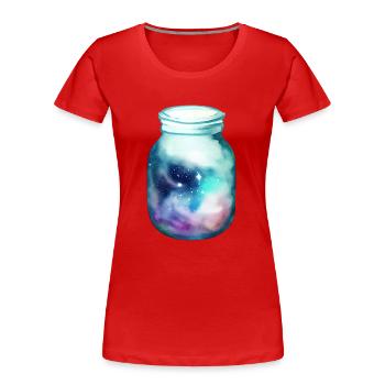 Platz in einem Glas - Frauen Premium Bio T-Shirt - Rot - Vorne - Mia (176cm)