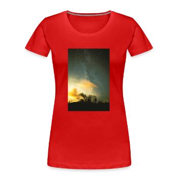 Raum - Frauen Premium Bio T-Shirt - Rot - Vorne - Mia (176cm)