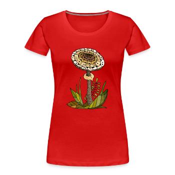 Mycètes - T-shirt bio Premium Femme - rouge - Devant - Mia (176cm)