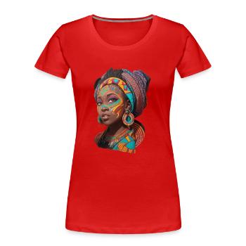 Afrikanische Frau - Frauen Premium Bio T-Shirt - Rot - Vorne - Mia (176cm)