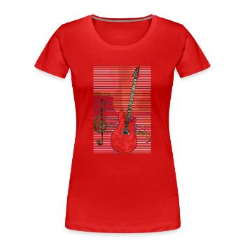 Gitarre - Frauen Premium Bio T-Shirt - Rot - Vorne - Mia (176cm)