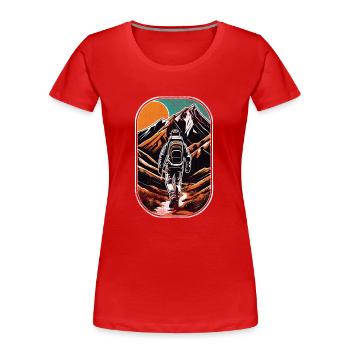Natur & Bergwandern - Frauen Premium Bio T-Shirt - Rot - Vorne - Mia (176cm)