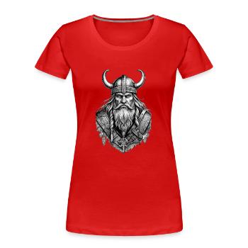 Wikinger Design - Frauen Premium Bio T-Shirt - Rot - Vorne - Mia (176cm)