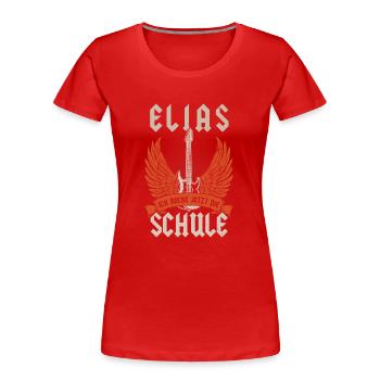 Schoolchild Elias I'm rocking the first day of school now - Women's Premium Organic T-Shirt - red - Front - Mia (176cm)