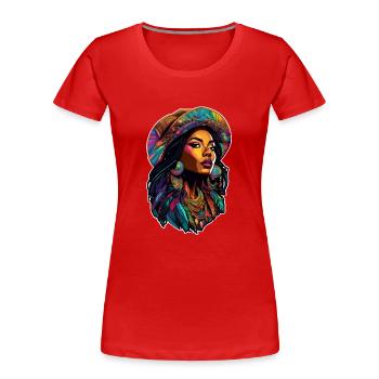 Afro Frau - Schönheit - Frauen Premium Bio T-Shirt - Rot - Vorne - Mia (176cm)