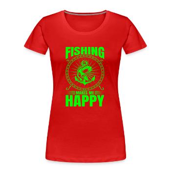 fish, fish, fishing, lake, sea, fishing, fauna, exotic - Women's Premium Organic T-Shirt - red - Front - Mia (176cm)