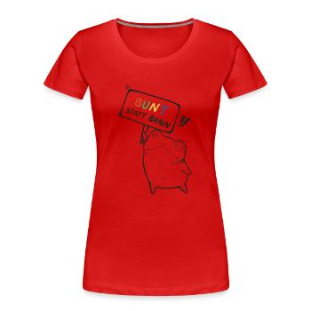 Grenouille de démonstration colorée au lieu de brune - T-shirt bio Premium Femme - rouge - Devant - Mia (176cm)