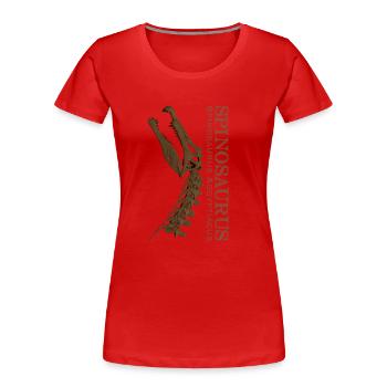 Spinosaurus Schädel brown - Frauen Premium Bio T-Shirt - Rot - Vorne - Mia (176cm)