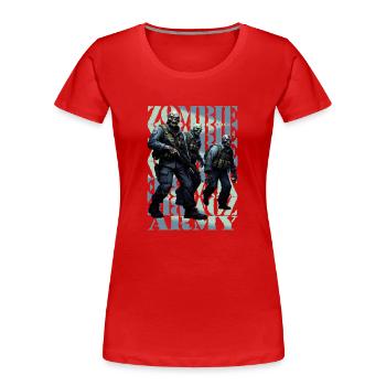 Armée de zombies - T-shirt bio Premium Femme - rouge - Devant - Mia (176cm)