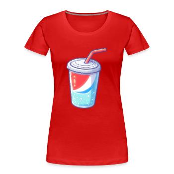 Tasse Soda - sich erfrischt fühlen - Frauen Premium Bio T-Shirt - Rot - Vorne - Mia (176cm)