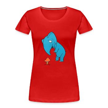 Elefant Pilz - Frauen Premium Bio T-Shirt - Rot - Vorne - Mia (176cm)