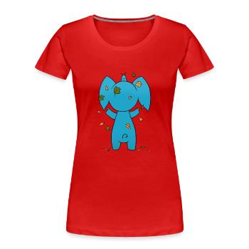 Elefant Blaetter - Frauen Premium Bio T-Shirt - Rot - Vorne - Mia (176cm)