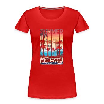 Croatie HRVATSKA HRV HR Zagreb Split Dubrovnik - T-shirt bio Premium Femme - rouge - Devant - Mia (176cm)