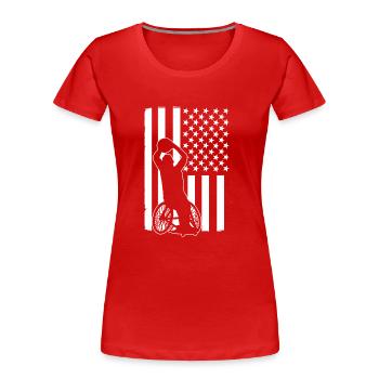 Rollstuhl - Frauen Premium Bio T-Shirt - Rot - Vorne - Mia (176cm)