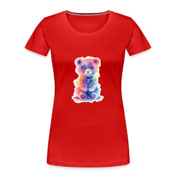 Neon Baer - Women's Premium Organic T-Shirt - red - Front - Mia (176cm)