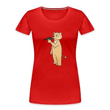 Papierflieger - Frauen Premium Bio T-Shirt - Rot - Vorne - Mia (176cm)