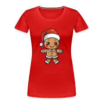 lebkuchenmann - Frauen Premium Bio T-Shirt - Rot - Vorne - Mia (176cm)