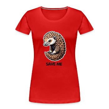 Save Pangolin - Frauen Premium Bio T-Shirt - Rot - Vorne - Mia (176cm)